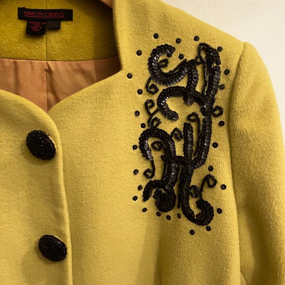 SIMON CHANG blazer size 12 colour yellow - Picture 2 of 8